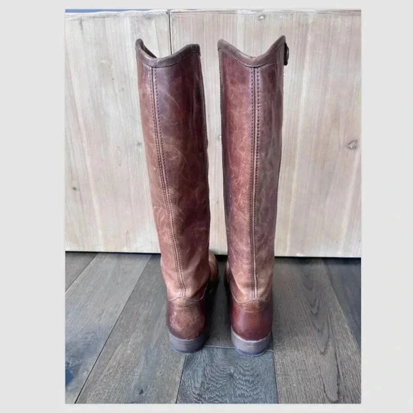 Frye Melissa Button Riding Tall Boots Cognac Brown Size 6 Classic Leather - Picture 7 of 8